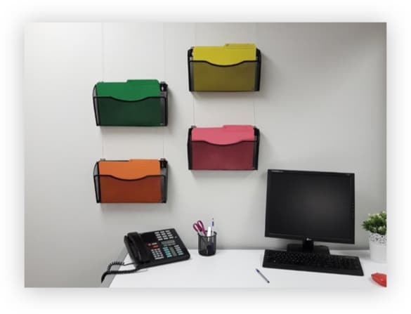 File Baskets Hanging on Perlon Cord and Zipper Hooks